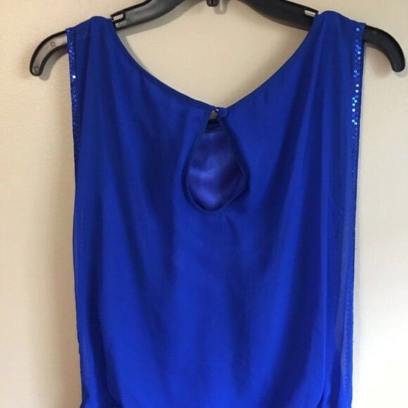 Aidan Mattox size 0 retro blue sequin dress - Picture 5 of 7